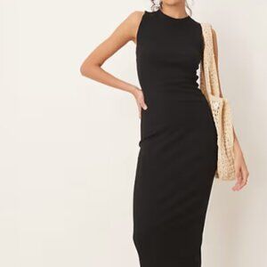 Midi tank dress in black Size US 4 | New with Tags
